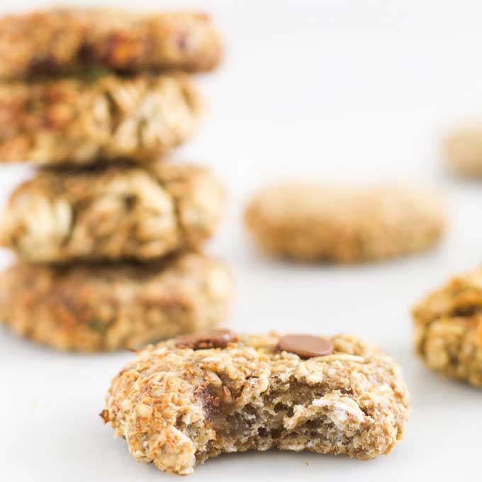 Banana Oat Cookie with Bite Out of it