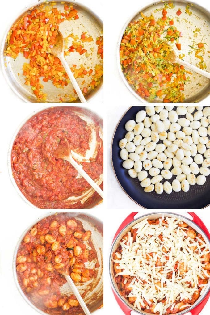 6 Images Showing the Cooking Steps for Making Gnocchi Bake