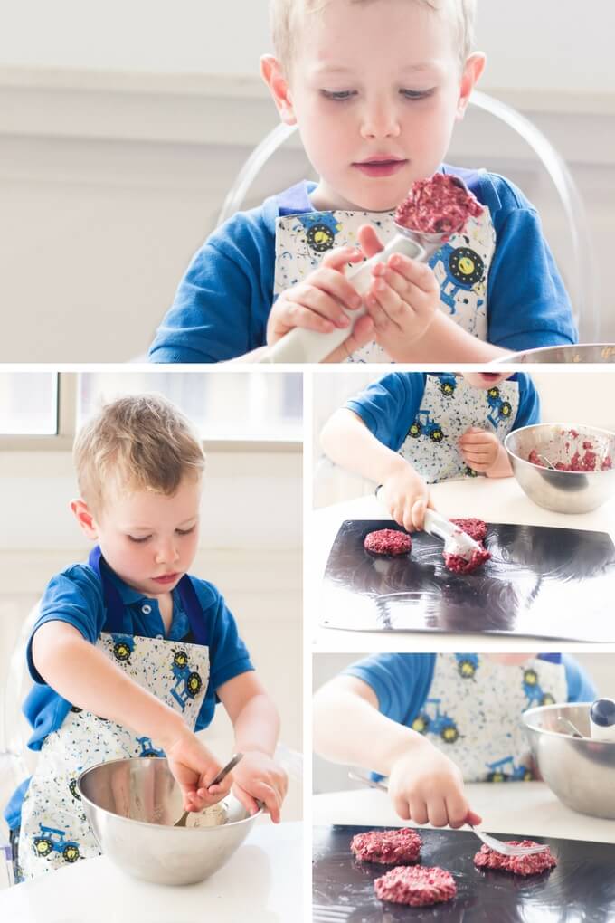 Raspberry Banana Cookies made with only 3 ingredients. A healthy snack for kids and a perfect recipe to get kids in the kitchen. 