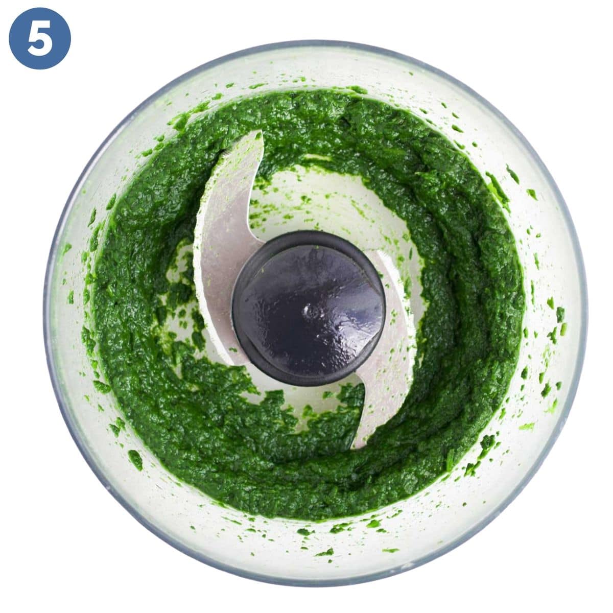 Spinach Puree in Food Processor