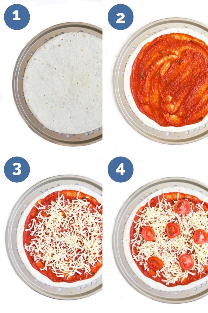 How to Make Tortilla Pizzas (4 Process Steps)