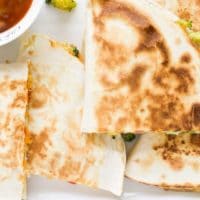 Top Down Shot of Vegetable Quesadillas