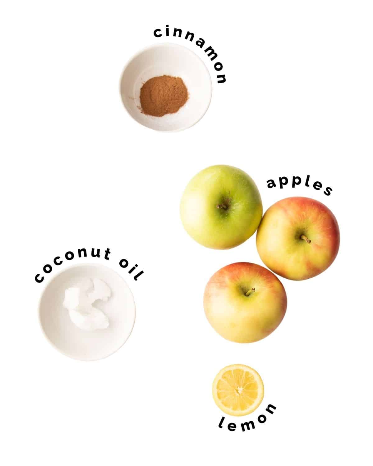 Ingredients Needed to Make Baked Apple Slices.