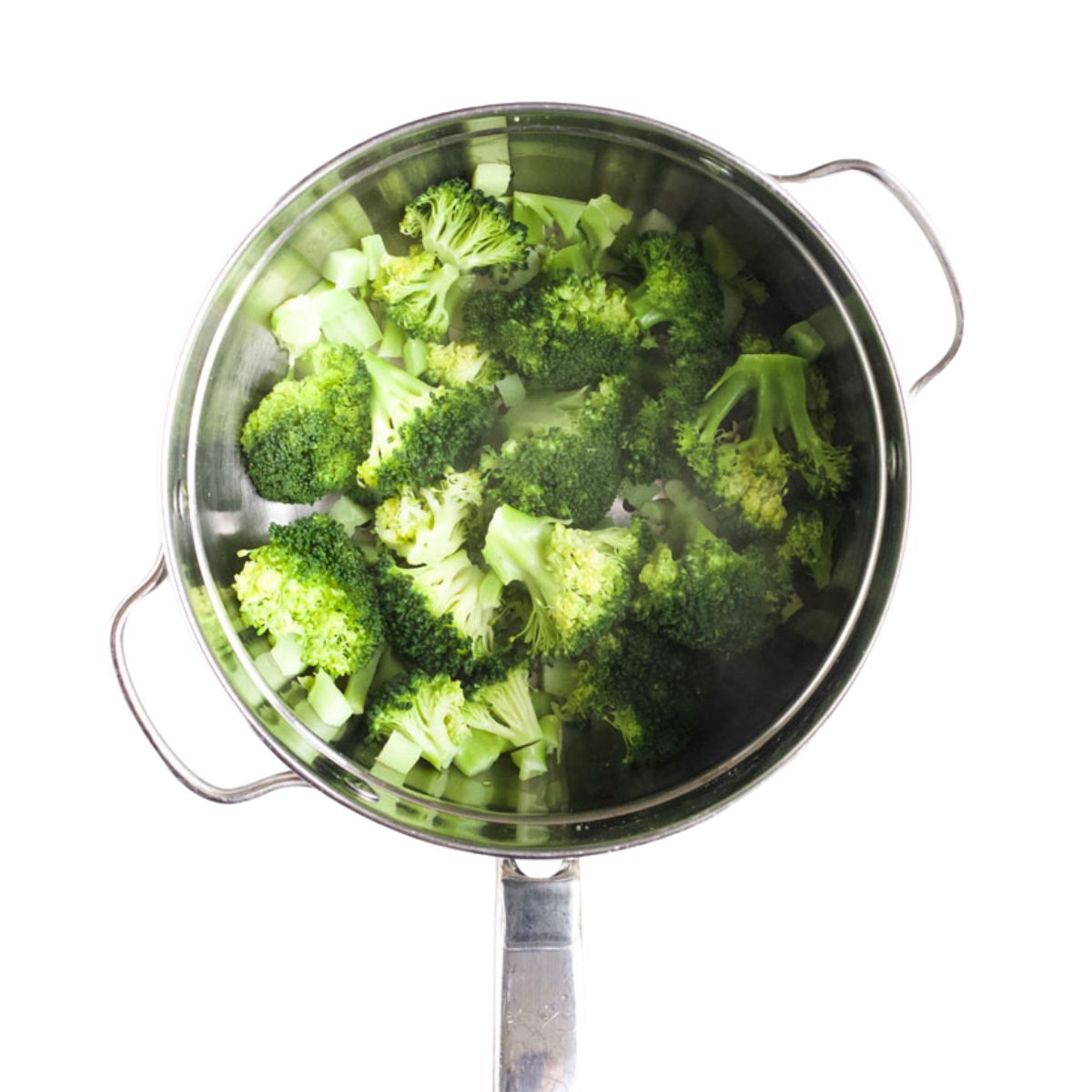 Broccoli Florets in Steamer.