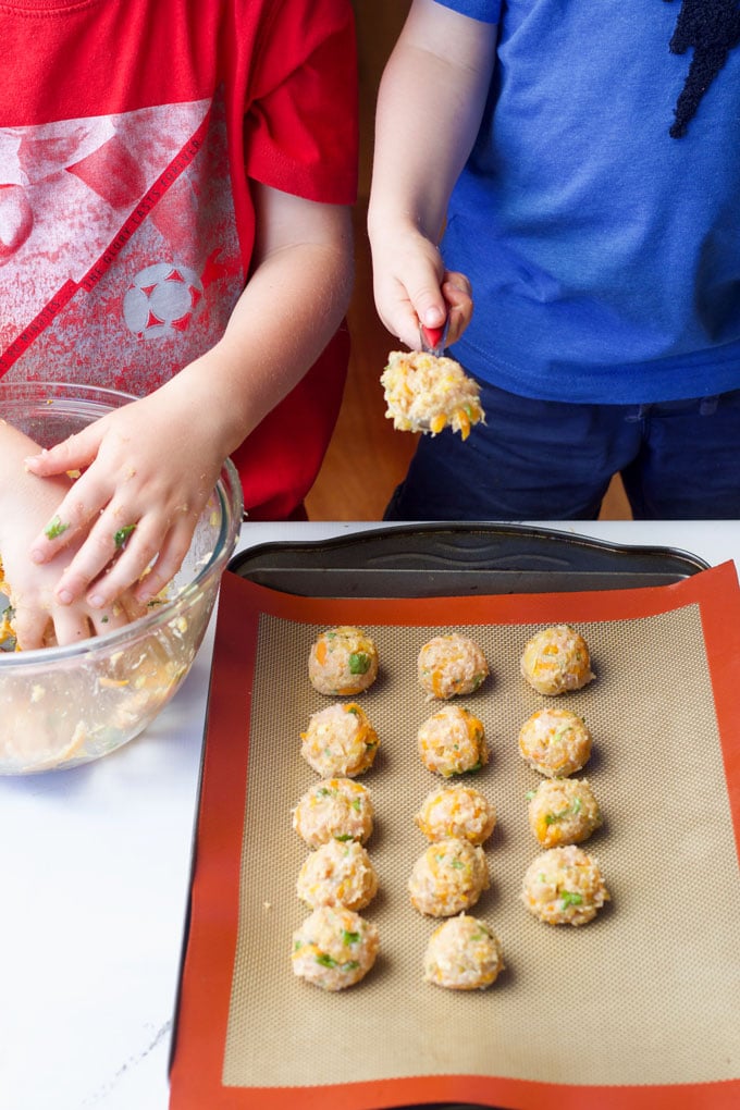 Children Forming and Rolling Meatballs