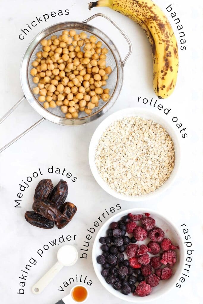 Flat Lay of Ingredients Needed to Make Chickpea Cookies