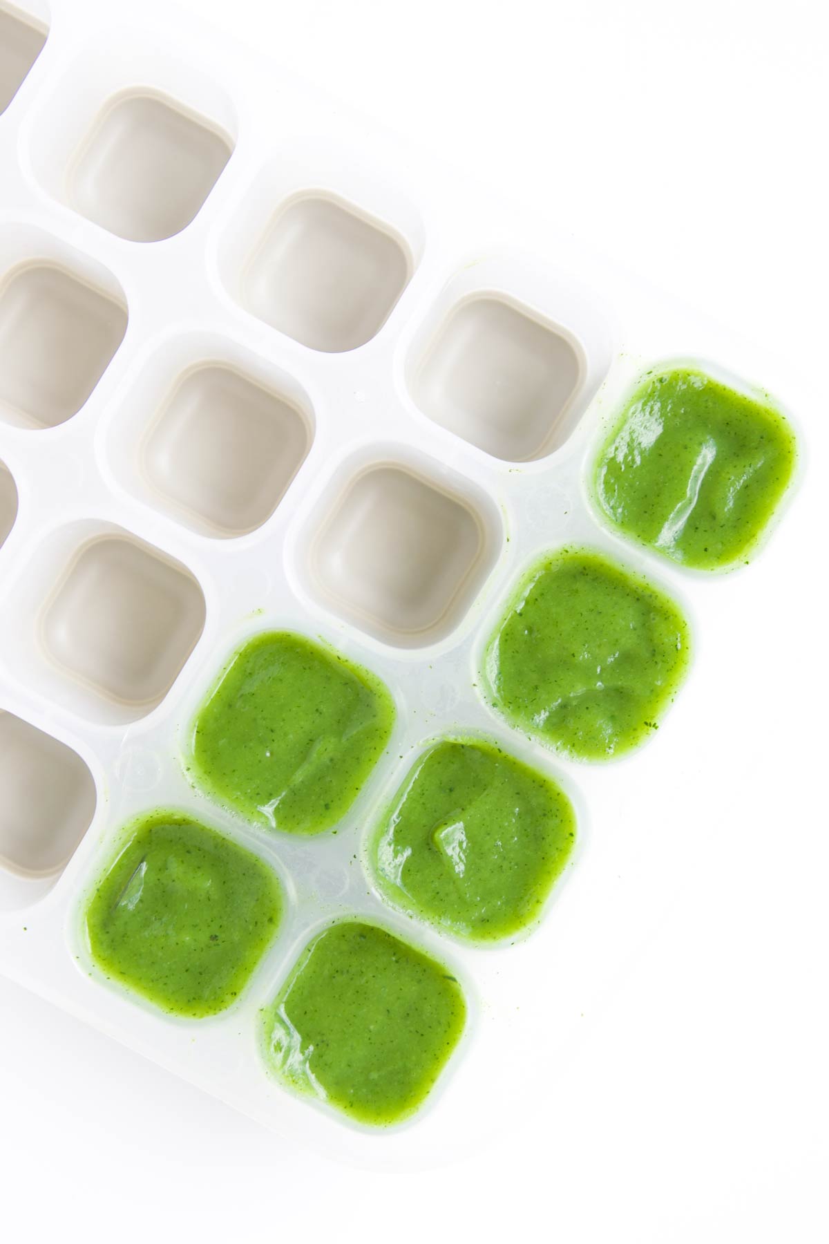 Zucchini Puree in Ice Cube Tray