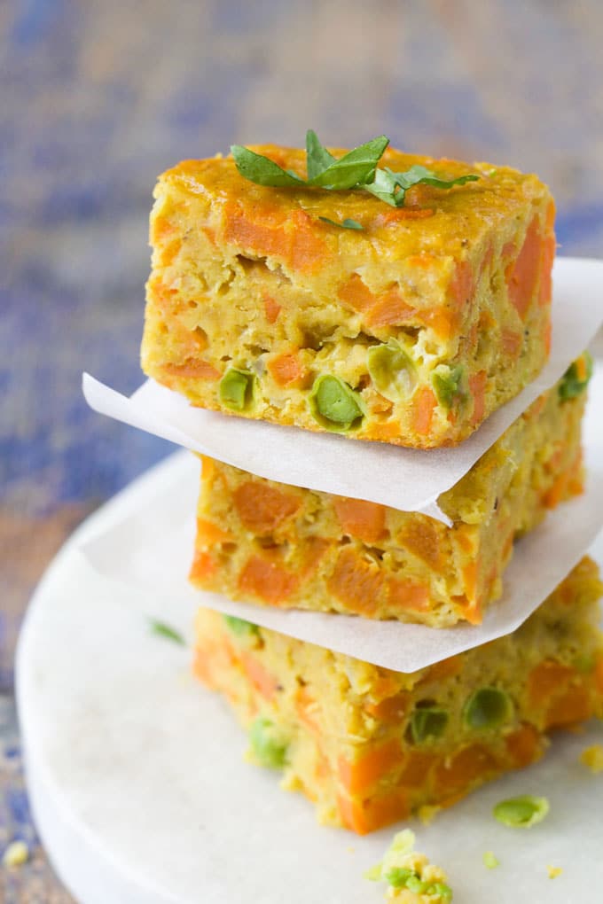 stack of 3 lentil bake squares