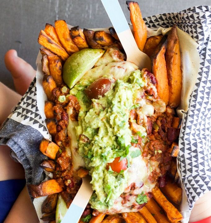 These healthy chilli cheese fries are packed with 7 different veggies. Great for fussy eaters