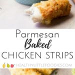 parmesan baked chicken strips. Gluten free, kids food