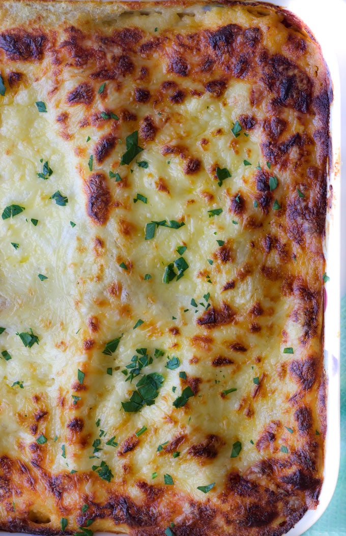 Lentil Lasagne Cooked in Baking Dish