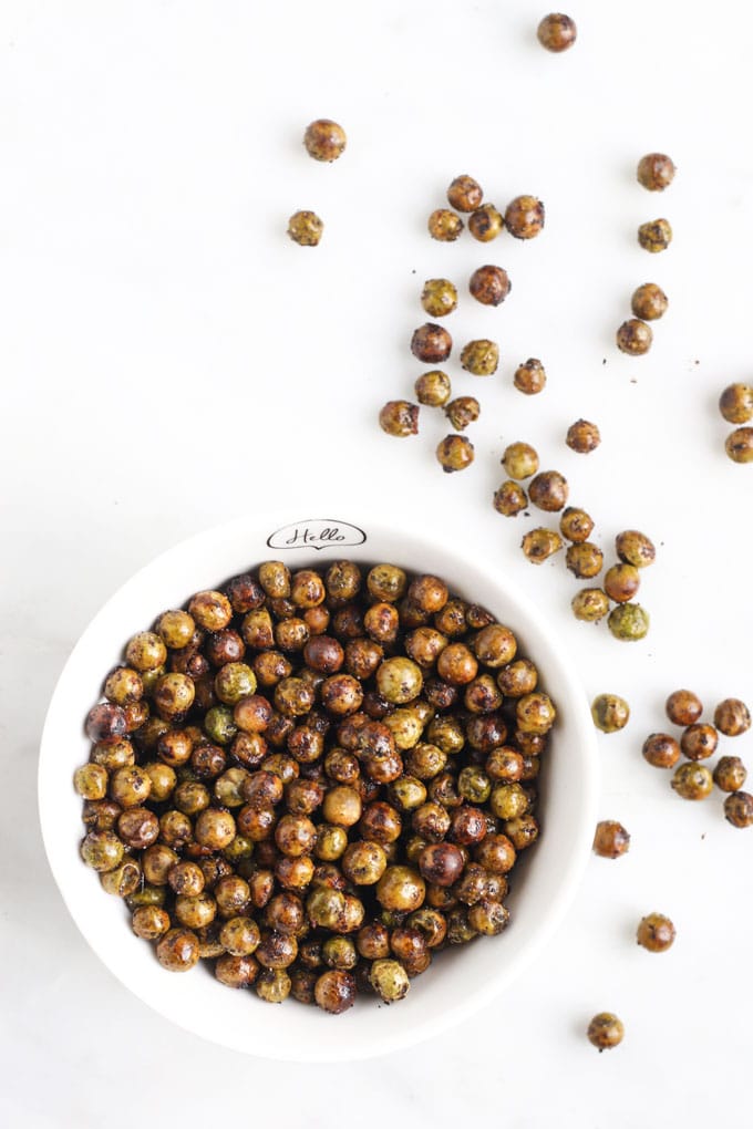 Sumac Roasted Peas in Bowl