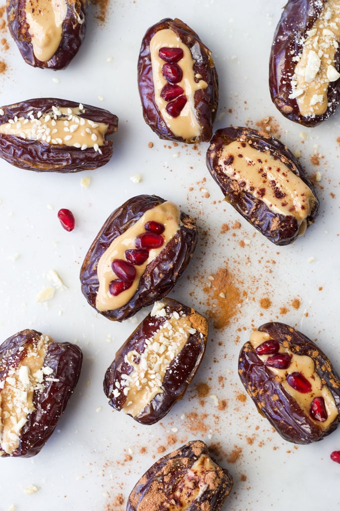 Medjool dates stuffed with peanut butter 