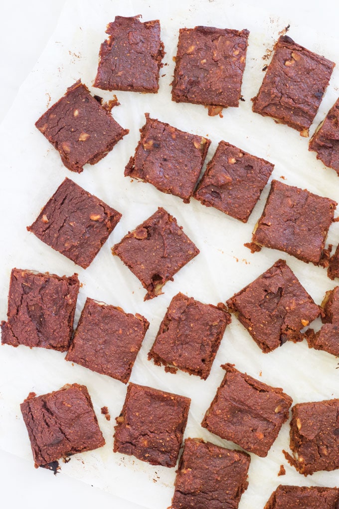 Sweet Potato Brownies Cut into Squares