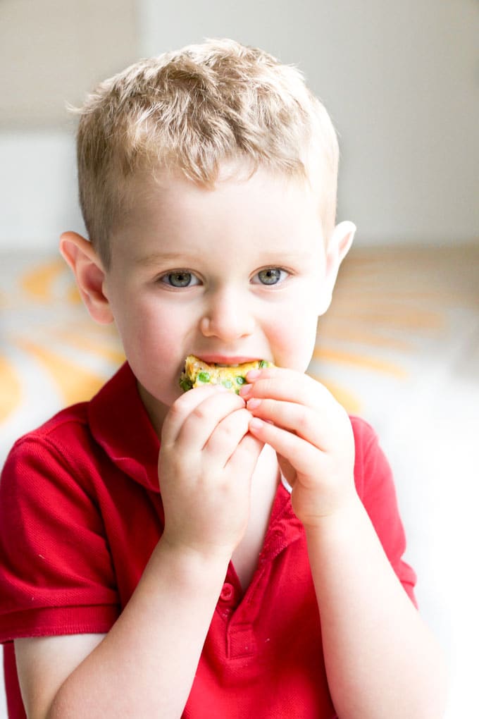 Child Eating Vegetable Frittata